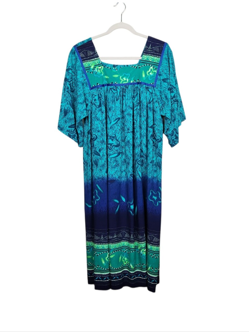 Krist Gudnason California Vintage Floral Printed Mumu Dress Womens Size Small
